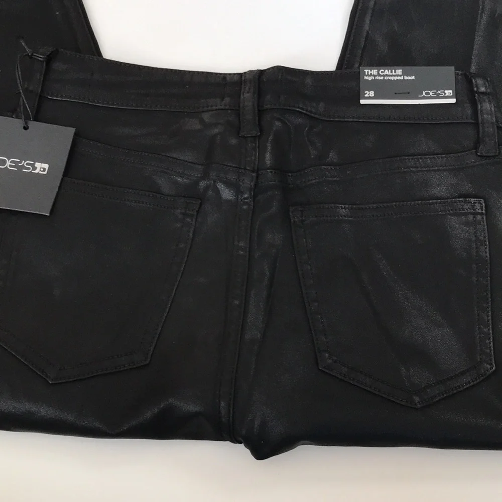 NWT Joe’s Jeans Callie Black Coated Denim High Rise Bootcut Crop Pants 28 & 30 - Picture 12 of 16